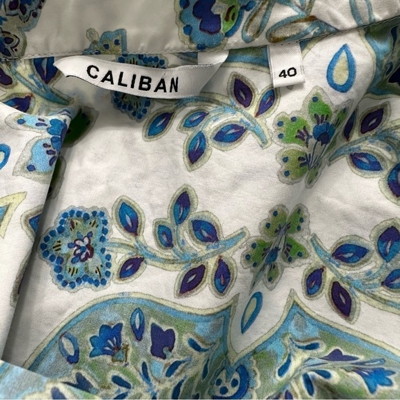 Caliban Blue and White Printed Blouse 3/4 Sleeve Size 40 eur 4 US - Picture 8 of 9